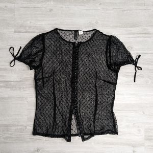 2 for $25 Divided by H&M Sheer Polka Dotted Blouse